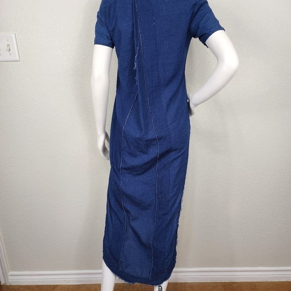 Zara Trafaluc Blue Denim Shirt Sleeve Dress Size XS - Picture 8 of 14